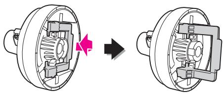 EPSON STYLUS PRO 7900 - Pour déverrouiller le support de l'adaptateur, appuyez fermement sur le support. Déplacez-le ensuite vers la gauche à l'aide de la poignée. - 5