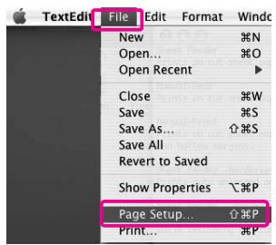 EPSON STYLUS PRO 7900 - Accès à la zone de dialogue Page Setup (Format d'impression) - 1