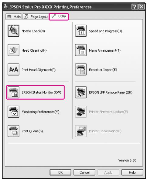 EPSON STYLUS PRO 7900 - Accès à EPSON Status Monitor 3. - 1