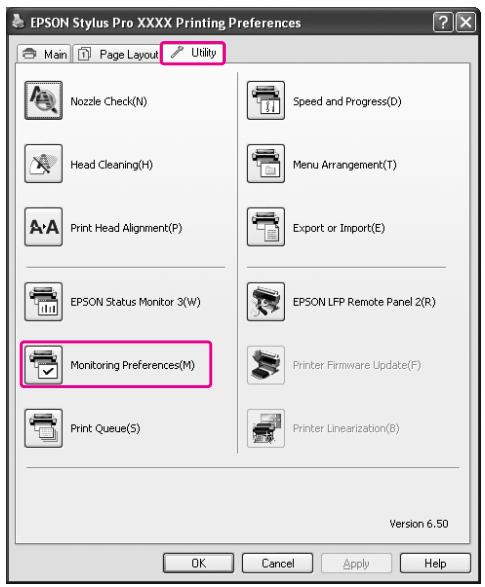 EPSON STYLUS PRO 7900 - Accès à l'option Préférences du contrôle - 1