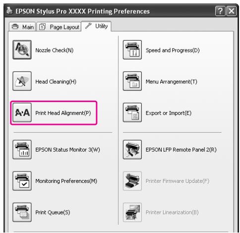 EPSON STYLUS PRO 7900 - Alignement de la tête d'impression à partir du pilote d'impression - 1