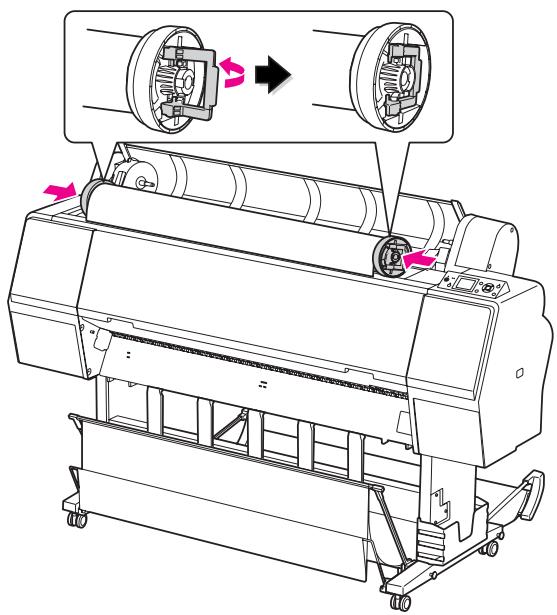 EPSON STYLUS PRO 7900 - Pour déverrouiller le support de l'adaptateur, appuyez fermement sur le support. Déplacez-le ensuite vers la gauche à l'aide de la poignée. - 6