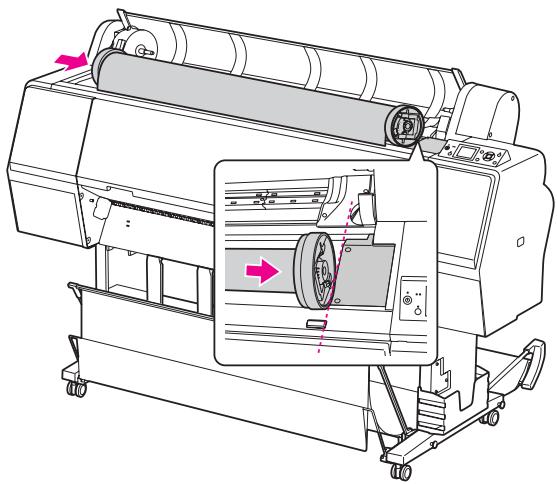 EPSON STYLUS PRO 7900 - Pour déverrouiller le support de l'adaptateur, appuyez fermement sur le support. Déplacez-le ensuite vers la gauche à l'aide de la poignée. - 7