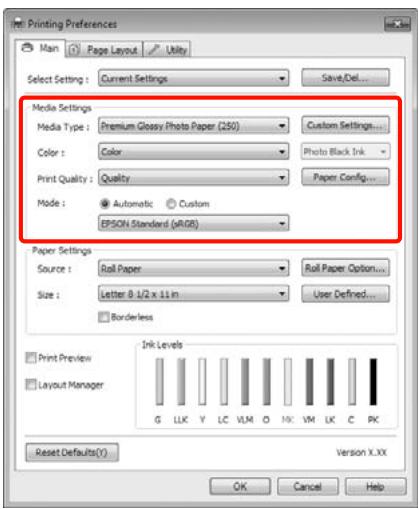 EPSON STYLUS PRO 4900 - Enregistrement des paramètres de support - 2