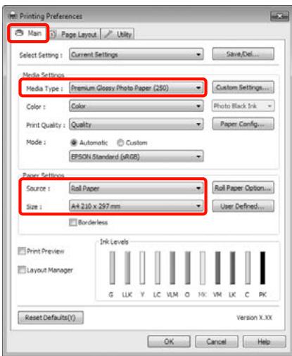 EPSON STYLUS PRO 4900 - Configuration des paramètres dans windows - 1