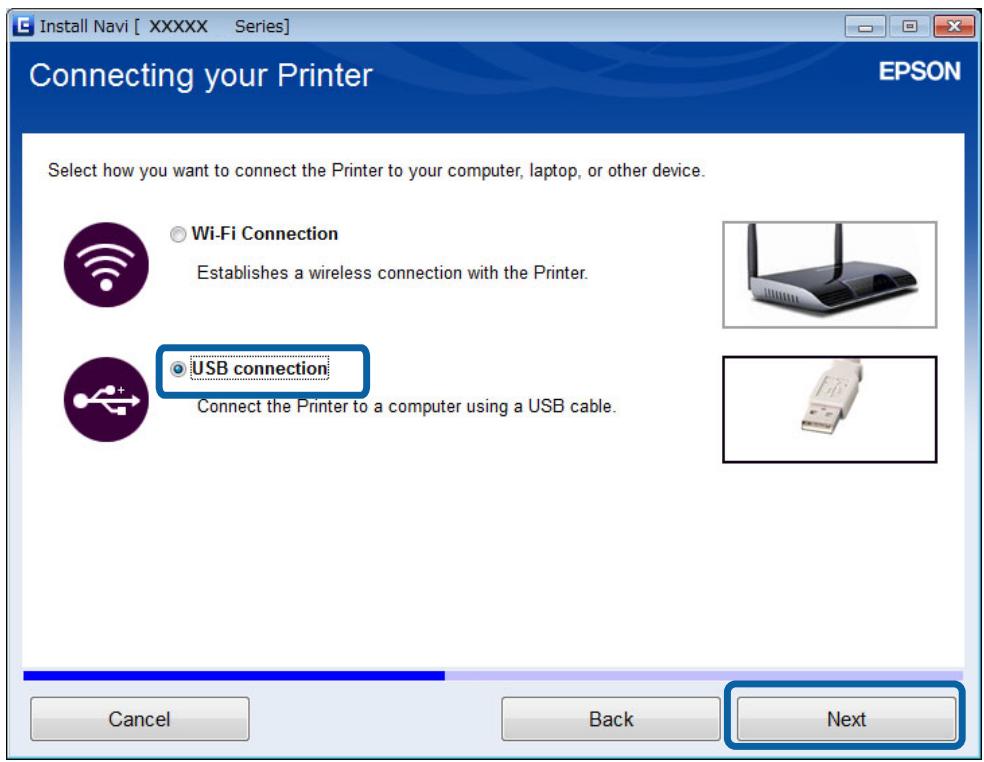 EPSON EXPRESSION HOME XP-435 - Configuration d'une connexion USB à partir du disque de logiciels (pour Windows uniquement) - 1