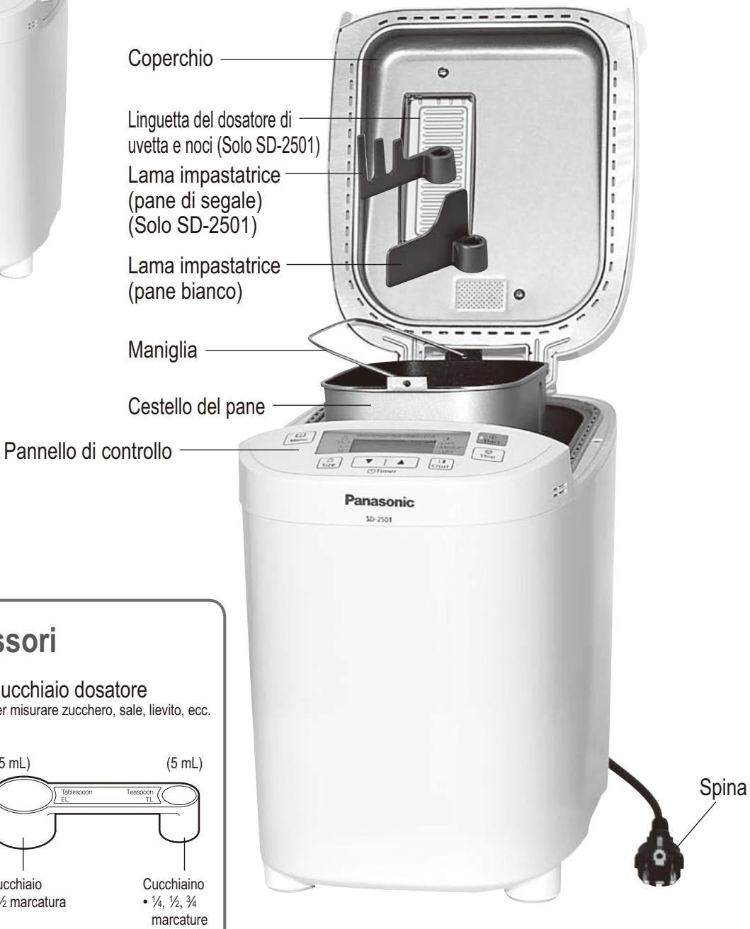 PANASONIC SD-2500 - Dosatore di uvetta e noci (Solo SD-2501) - 2