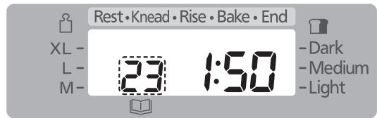 PANASONIC SD-2501WXE - Wählen Sie Menü '23' (SD-2500: '21') Rest • Knead • Rise • Bake • End - 2