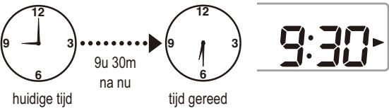 huidige tijd 9u 30m na nu tijd gereed 9:30