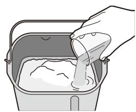 PANASONIC SD-2501WXE - Introdurre gli ingredienti dosati nel cestello del pane - 3