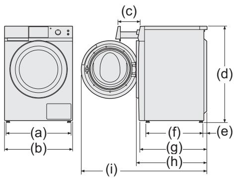 PANASONIC NA-140ZS1 - Dimensions du lave-linge - 1