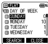PANASONIC RR-XS420E - When "DAY OF WEEK" is selected: - 1