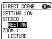 PANASONIC RR-XS420E - Changing direct scene setting - 1