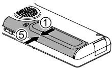 PANASONIC RR-XS420E - Introduzir a pilha - 1