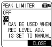 PANASONIC RR-XS420E - Setting the recording peak limiter to ON - 1