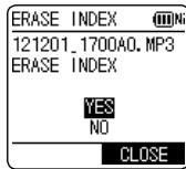 PANASONIC RR-XS420E - Deleting index - 1
