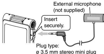 PANASONIC RR-XS420E - Recording by connecting an external microphone - 2