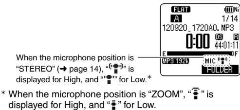 PANASONIC RR-XS420E - Switching microphone sensitivity - 1