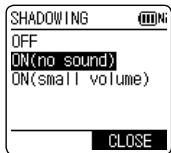 PANASONIC RR-XS420E - Setting shadowing: - 1