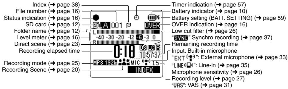 PANASONIC RR-XS420E - Screen display during recording: - 1