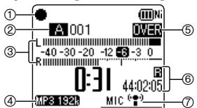 PANASONIC RR-XS420E - Screen display during recording: - 1