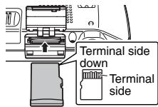 PANASONIC RR-XS410E-W - Inserting the SD card - 2