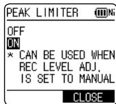 PANASONIC RR-XS410E-W - Setting the recording peak limiter to ON - 1