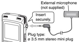 PANASONIC RR-XS410E-W - Recording by connecting an external microphone - 2