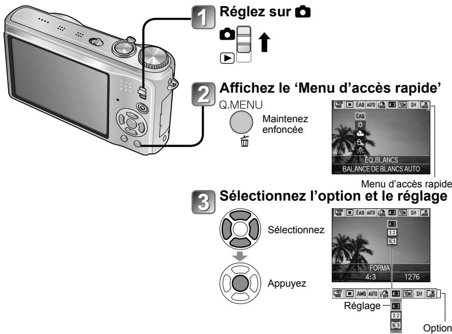 PANASONIC LUMIX DMC-TZ7 - Utiliser le menu d'accès rapide - 1