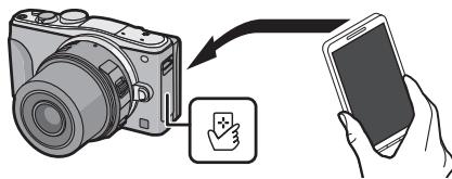 PANASONIC DMCGF6EG - Terwijl [√] op het verbindingsscherm van de "Image App" weergegeven wordt, raakt u de smartphone/tablet aan op [√] van dit toestel. - 1
