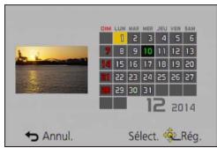PANASONIC LUMIX DMC-TZ60 - Utilisez ▲▼◀▶ pour sélectionner la date d'enregistrement, puis appuyez sur [MENU/SET] - 1