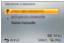 PANASONIC LUMIX DMC-TZ60 - Utilisez la touche de curseur pour sélectionner le point d'accès sans fil auquel vous êtes connecté, puis appuyez sur [MENU/SET] - 1