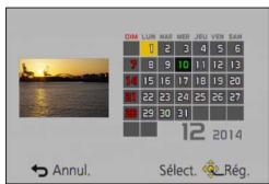 PANASONIC LUMIX DMC-TZ60 - Rechercher par la date d'enregistrement [Calendrier] - 1
