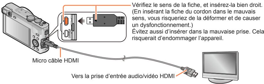 PANASONIC LUMIX DMC-TZ60 - ■Pour connecter à l'aide d'un micro câble HDMI - 1