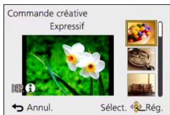 PANASONIC LUMIX DMC-TZ60 - Utilisez ▲▼ pour sélectionner un effet, puis appuyez sur [MENU/SET] - 1