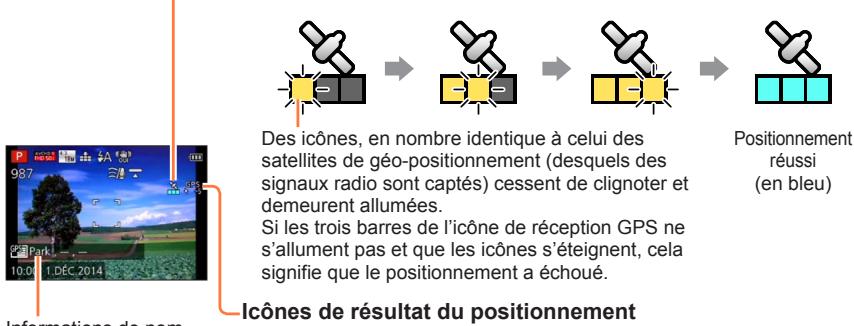 PANASONIC LUMIX DMC-TZ60 - ■Afficher l'état et le résultat du positionnement - 1
