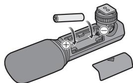 PANASONIC LUMIX DMW-MS1E - Al insertar la batería, asegúrese de que los polos ⊕ y ⊖ de la misma estén correctamente alineados. - 1