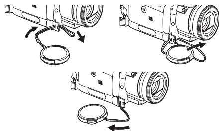 PANASONIC NV-GS24 - Fixation du capuchon d'objectif - 1