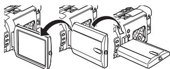 PANASONIC NV-GS24 - Reglez l'inclinaison de I'ecran à cristaux liquides selon I'angle d'enregistrement souhaite. - 1
