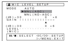 PANASONIC NV-GS24 - Appuyez sur la touche [I] pour sélectionner [MNL (AGC*, NO-AGC)]. - 1