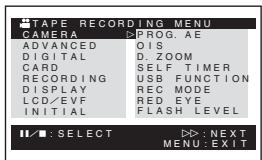 PANASONIC NV-GS24 - [TAPE RECORDING MENU] - 1