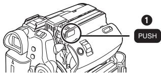 PANASONIC NV-GS230EG - Appuyez sur le symbole [PUSH] ① pour fermer le support de la cassette. - 1