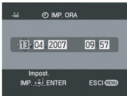 IMP. ORA 13:04 2007 09:57 Impost. IMP. ENTER ESCI MENU