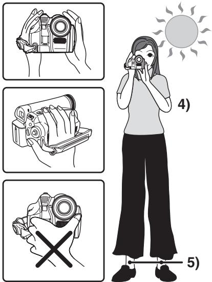 PANASONIC NV-GS60EG - Come tenere la movie camera - 1