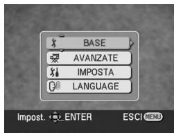 BASE AVANZATE IMPOSTA LANGUAGE Impost. ENTER ESCI MENU