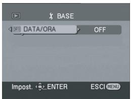 BASE DATA/ORA OFF Impost. ENTER ESCI MENU