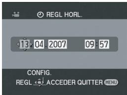 REGL HORL. 13 04 2007 09 57 CONFIG. REGL ACCEDER QUTTER MENU
