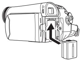 PANASONIC NV-GS60EG - De accu plaatsen - 1