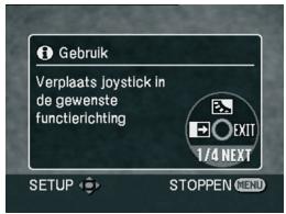 Gebruik Verplaats joystick in de gewenste functierichting 1/4 NEXT SETUP STOPPEN