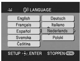 LANGUAGE English Deutsch Français Italiano Español Nederlands Svenska Polski Čeština SETUP ENTER STOPPEN MENU